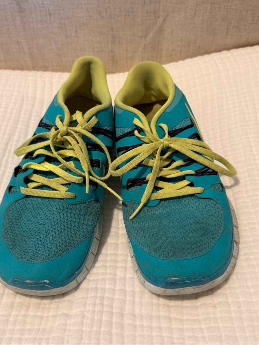 Nike free 5.0 Turquoise and neon Yellow Athletic Sneakers